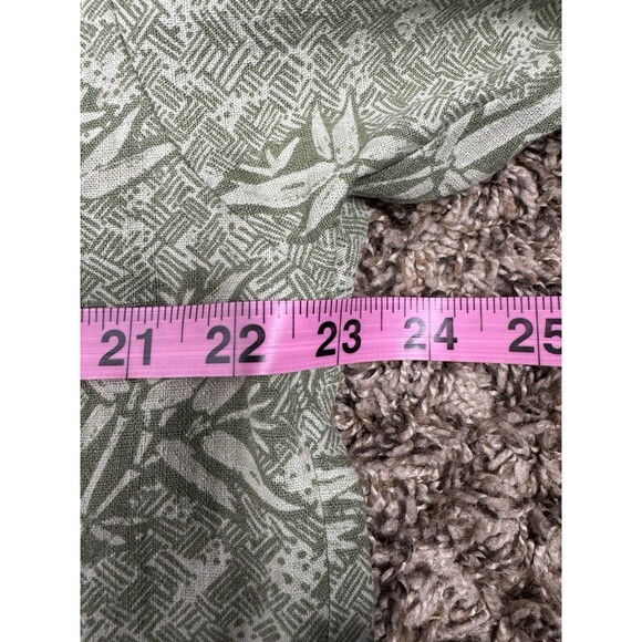 Vtg Columbia Button Front Shirt Men's Medium Silk Green Hawaiian Palm Leaves 90s - Picture 14 of 16